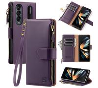 Shieldtop Compatible con Samsung Galaxy Z Fold 4 5 g Case de billetera S Pen Pen Women Man Rfid Bloqueo de PU Flip Flip Case Tapa protectora Correa d