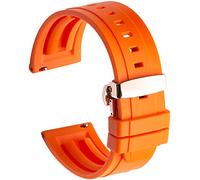 Shieranlee 24mm FKM Correa Inoxidable Hebilla desplegable para Suunto 9 Spartan/Suunto 7/Suunto 9/Suunto D5/Suunto Spartan Sport Wrist HR/Suunto 9 Titanium