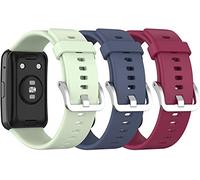 Shieranlee 3pcs Correas compatibles con Huawei Watch Fit correa, de silicona suave deportiva clásica de repuesto para Huawei Watch Fit Smartwatch