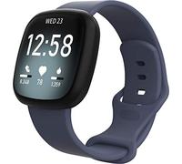 Shieranlee Correa Compatible con Fitbit Sense/Versa 3 Solamente, [2 Pack] Correa Suave de Silicona Deportiva Banda Dela Muñeca Pulseras para Versa 3 & Sense Smartwatch