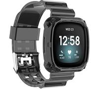 Shieranlee Correa compatible con Fitbit Versa 3 correa Fitbit Sense, suave transparente TPU Sport Band con funda protectora hebilla de acero inoxidable compatible con Fitbit Sense/Fitbit Versa 3