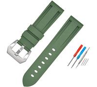 Shieranlee Correa de Silicona Deportiva Apta para orologio Panerai PAM Watch 24MM Correa Reloj con Hebilla de Acero Inoxidable Cepillado