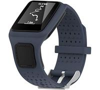 Shieranlee Pulsera Compatible con Tomtom Runner 1 / Multi-Sport - Brazalete de Silicona en Azul Oscuro sin Fitness Tracker