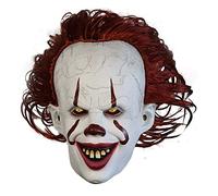 SHIFANQI Máscara de látex de payaso aterrador de Joker, espeluznante disfraz de Halloween, máscara facial para adultos, niños (sonrisa)