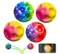 ShifenHong 4-Stick Hüpfball, 7 cm Spaceballs, Moonball Leuchtend, Moon Ball Original, Springball für Kinder, Hohe Spring Gummiball, Moonball Super High Bouncing, Ball für Kinder, Partygeschenke