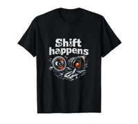 Shift Happens Biker - Insignia Vintage para Palanca de Cambios Camiseta