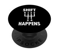 Shift Happens, Divertido Conductor de Coche Manual, tío de Coches, Amante de los Coches PopSockets PopGrip Adhesivo