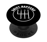 Shift Happens - Manual Car Racing Car Guy PopSockets PopGrip Adhesivo