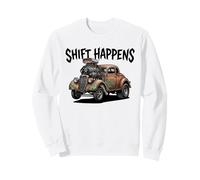 Shift Happens Vintage Rat Rod Hotrod Car Street Rod Diseño Sudadera