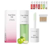 Shiftalter Tinted Lip Glow Oil - For Lush, Hydrated Lips with a Natural Glow, Keep Shiny All Day with Waterproof, Sticky Long-Lasting Shiny Fruit Flavor Lip Stain (06#Green Apple)
