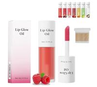Shiftalter Tinted Lip Glow Oil - For Lush, Hydrated Lips with a Natural Glow, Keep Shiny All Day with Waterproof, Sticky Long-Lasting Shiny Fruit Flavor Lip Stain (01#Raspberry)