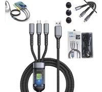 Shiftalter - Transparent Luminous Super Fast Charging 3-in-1 Data Cable, 100W Multi-Charger Cable - Charge Multiple Devices Simultaneously -Compatible with All Mobile Phone Charging Ports (1)