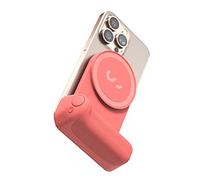 ShiftCam SnapGrip Agarre con batería para móvil, disparador inalámbrico, soporte magnético, se ajusta a cualquier móvil, batería externa con carga inalámbrica Qi, pomelo rosa, SnapGrip
