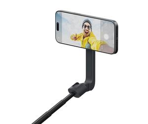 ShiftCam SnapStand Selfie - Palo magnético para selfie y trípode, compacto, plegable y extensible con cabezal inclinable y control remoto magnético Bluetooth (medianoche, SnapStand Selfie)