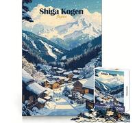 Shiga Kogen Japan Winter Village, Rompecabezas de 1000 Piezas para Adolescentes, Juguete para ejercitar la Mente, relajación Mental, diseño, Montaje, Lista de Deseos de Papá Noel 38x52cm