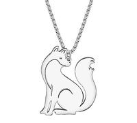 SHIGIE Collar con colgante de zorro de acero inoxidable chapado en oro de 18 quilates con diseño de animales salvajes, joyería para mujeres, regalos, Medium, Acero inoxidable, No es una piedra