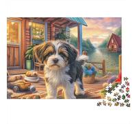 Shih Tzu 1000 Piezas Rompecabezas Imposible DecoracióN Familiar Shih Tzu Caminando por el Camino Jigsaw Desafíos Difíciles para Familiares Y Amigos 70x50cm/1000pcs