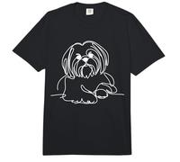 Shih Tzu Arte Lineal Amantes Comfort Colors Adult Heavyweight T-Shirt