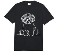 Shih Tzu Arte Lineal Dueño Perro Comfort Colors Adult Heavyweight T-Shirt