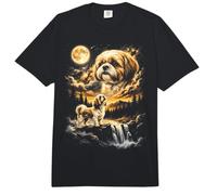 Shih Tzu Aullando a la Luna Comfort Colors Adult Heavyweight T-Shirt
