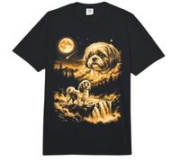 Shih Tzu Aullando a la Luna Comfort Colors Adult Heavyweight T-Shirt