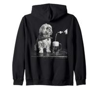 Shih Tzu Bebiendo Cerveza Divertido Perro Meme Sudadera con Capucha