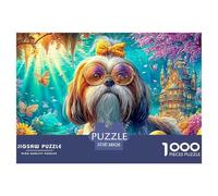 Shih Tzu con Accesorios en un Reino mágico Puzzle De 1000 Piezas Lindo Perro Mascota Cartón Reciclado Premium, Desafiante 38x26cm/1000pcs
