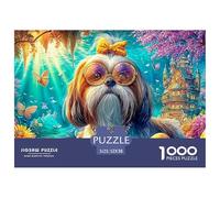 Shih Tzu con Accesorios en un Reino mágico Puzzle De 1000 Piezas Lindo Perro Mascota, Excelente Juego para Adultos Y Niños 52x38cm/1000pcs