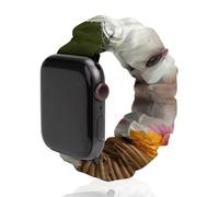 Shih Tzu - Correa elástica de repuesto para reloj con diseño de canasta de flores para perro, compatible con Apple Watch, 42mm/44mm, Acero inoxidable, No es una piedra preciosa