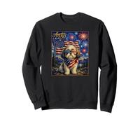 Shih Tzu Dog Art America 250 Anniversary 4th of July USA Flag Sudadera