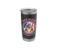 Shih Tzu Dog Bless America Flag USA Patriotic 4th Of July Vaso térmico de acero inoxidable de doble pared