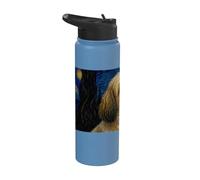 Shih Tzu Dog Van Gogh Noche estrellada Stainless Steel Insulated Water Bottle