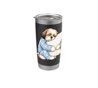Shih Tzu durmiendo en lindos pijamas Sleep Dog Vaso térmico de acero inoxidable de doble pared