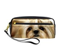Shih Tzu - Estuche para lápices de perro, Cartuchera, Neceser Colegio Niño, Bolsa de piel sintética con cremallera, Suministros escolares y de oficina