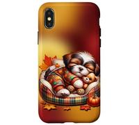 Shih Tzu Fall Decor For Maltese Mom and Autumn Puppy Lover Carcasa para iPhone X/XS