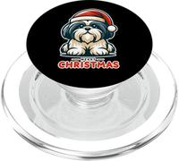 Shih Tzu Feliz Navidad Papá Noel Sombrero Lindo Perro Festivo PopSockets PopGrip para MagSafe