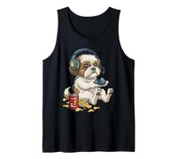 Shih Tzu Gamer Dog Gaming Controlador para Amantes de los Videojuegos Camiseta sin Mangas