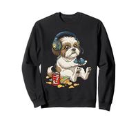Shih Tzu Gamer Dog Gaming Controlador para Amantes de los Videojuegos Sudadera