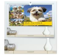 Shih Tzu Glück. Zauberhafte Hunde im alpinen Wanderglück (hochwertiger Premium Wandkalender 2026 DIN A2 quer), Kunstdruck in Hochglanz: Herrlich heitere Höhenabenteuer mit Shih Tzus in Wanderlaune
