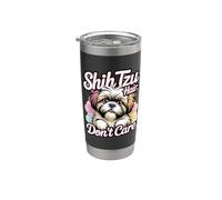 Shih Tzu Hair Don't Care - Amante de los perros divertidos Vaso térmico de acero inoxidable de doble pared