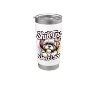 Shih Tzu Hair Don't Care - Amante de los perros divertidos Vaso térmico de acero inoxidable de doble pared