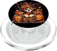 Shih Tzu Halloween Pumpkin Ghost and Bat For Shih Tzu Mom PopSockets PopGrip para MagSafe