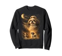 Shih Tzu Howling to The Moon Vintage 90s Funny Dog Pet Dueño Sudadera