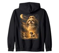 Shih Tzu Howling to The Moon Vintage 90s Funny Dog Pet Dueño Sudadera con Capucha
