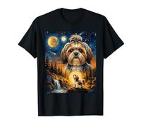 Shih Tzu Howling To The Moon Vintage Dog Lover Camiseta