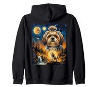 Shih Tzu Howling To The Moon Vintage Dog Lover Sudadera con Capucha