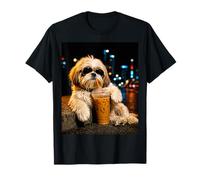 Shih Tzu Iced Coffee Late Night Chill Dog Lover Apparel Camiseta