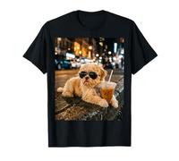 Shih Tzu Iced Coffee Late Night Chill Dog Lover Apparel Camiseta