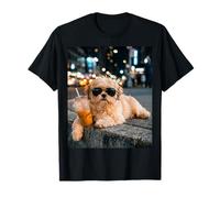 Shih Tzu Iced Coffee Late Night Chill Dog Lover Apparel Camiseta
