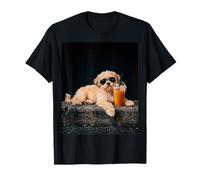 Shih Tzu Iced Coffee Late Night Chill Dog Lover Apparel Camiseta